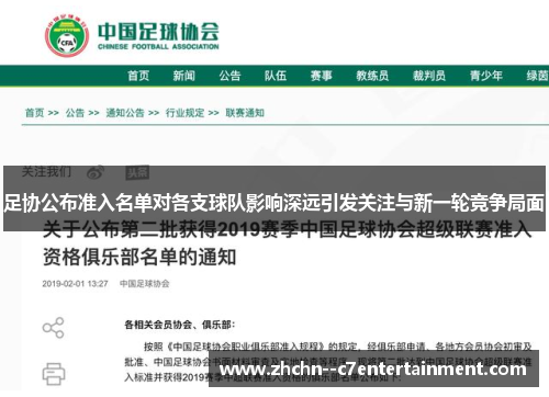 足协公布准入名单对各支球队影响深远引发关注与新一轮竞争局面 足协公布准入名单对各支球队影响深远引发关注与新一轮竞争局面